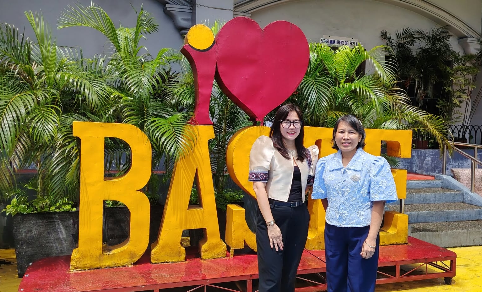With Mrs. Evangeline Rabino at San Sebastian College-Recoletos de Cavite